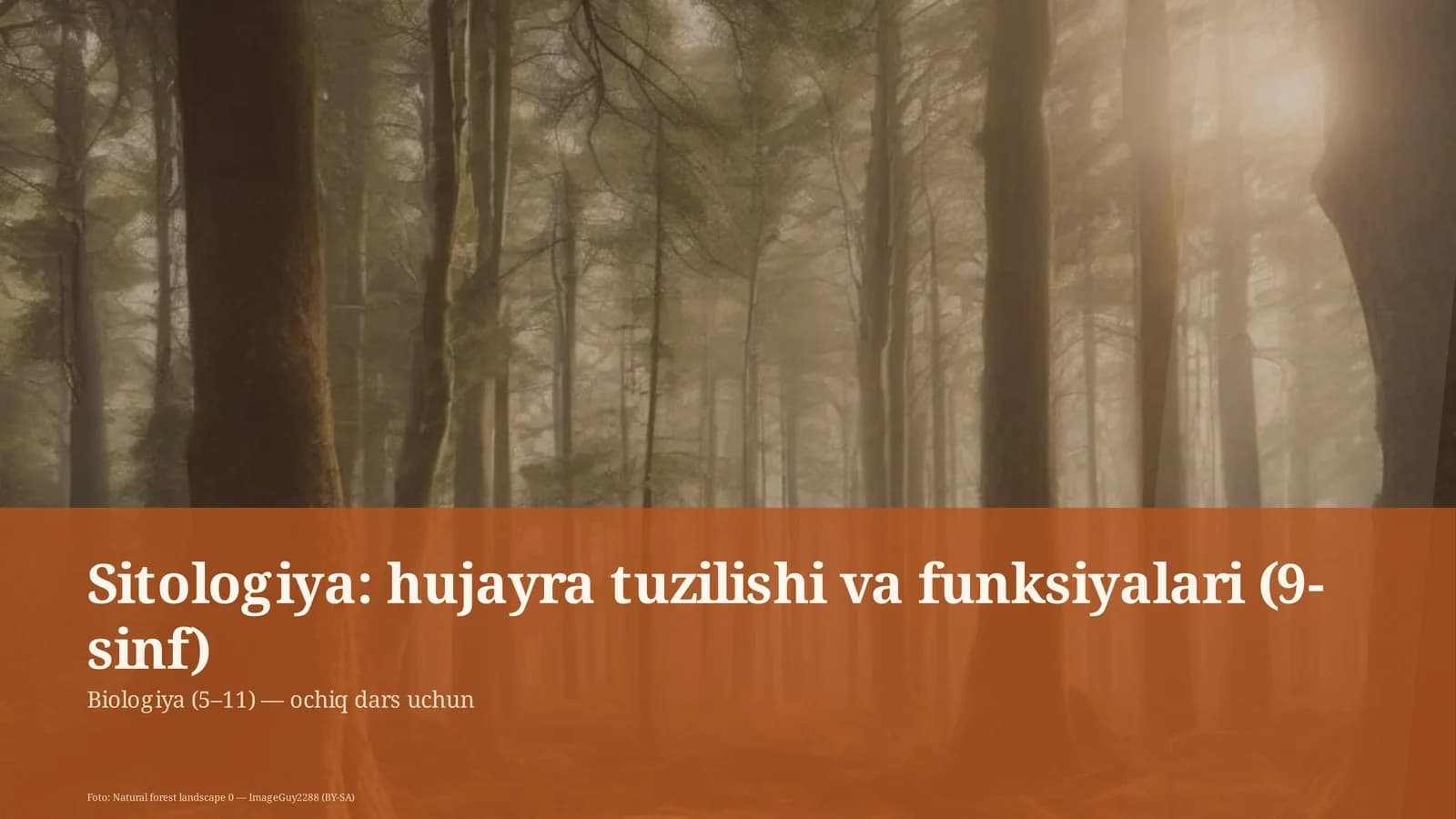 Sitologiya: hujayra tuzilishi va funksiyalari (9-sinf)