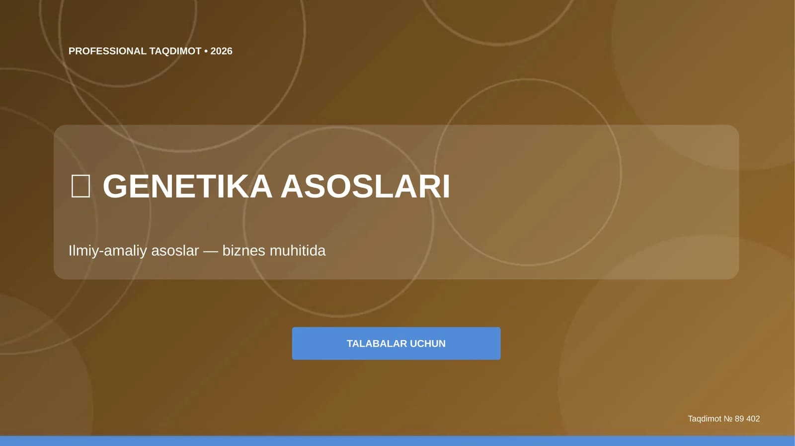Genetika asoslari: ilmiy-amaliy asoslar (biznes muhitida) [talabalar uchun]