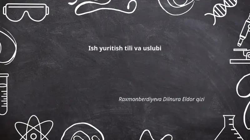 Ish yuritish tili va uslubi