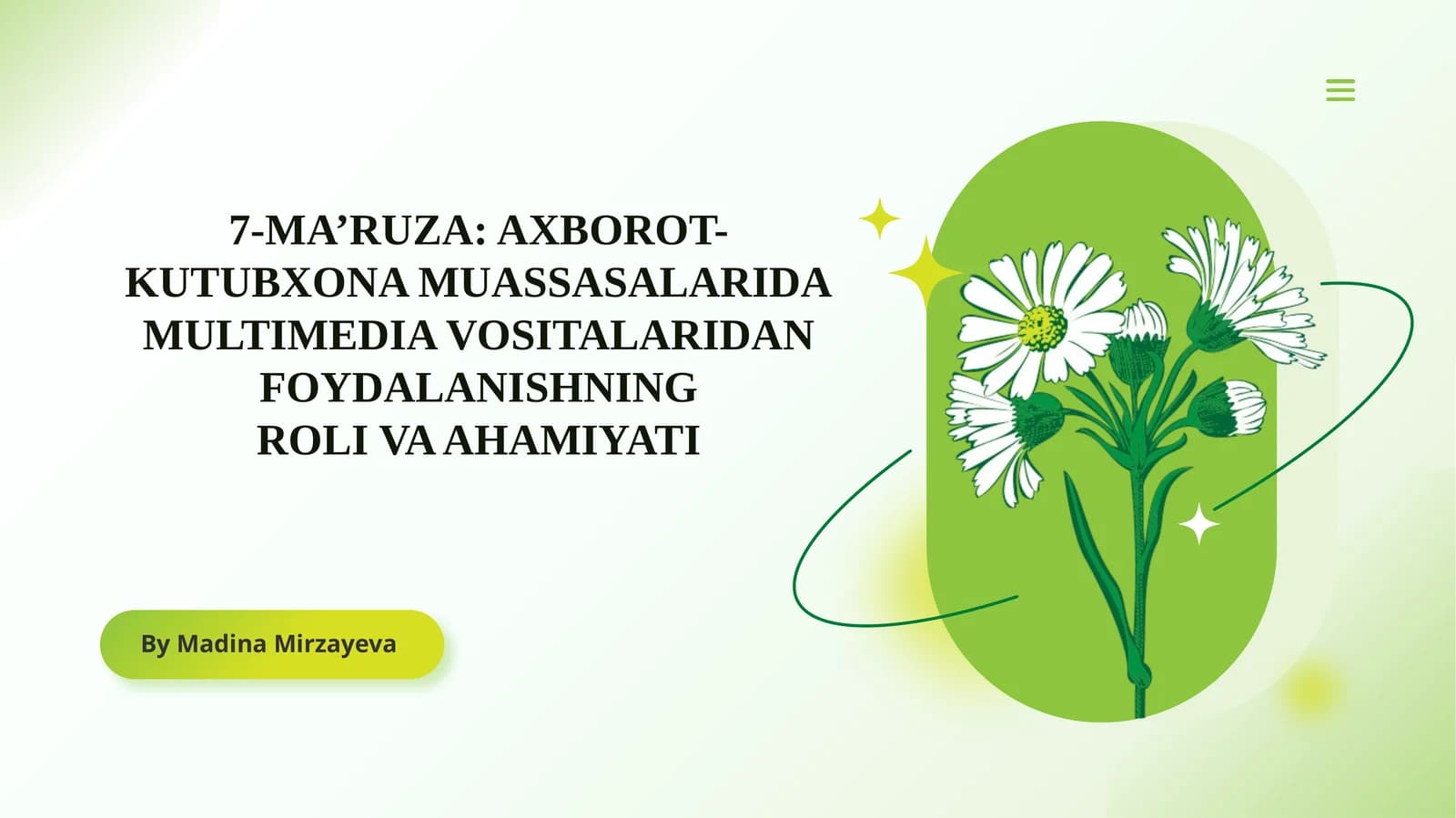 AXBOROT-KUTUBXONA MUASSASALARIDAMULTIMEDIA VOSITALARIDAN FOYDALANISHNINGROLI VA AHAMIYATI