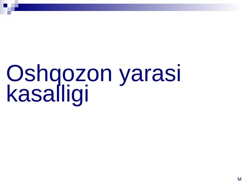 Oshqozon yarasi kasalligi