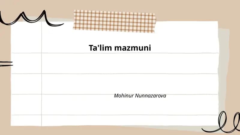 Ta'lim mazmuni