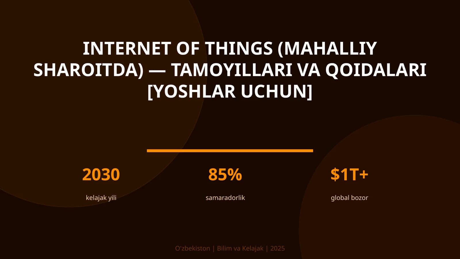 INTERNET OF THINGS (MAHALLIY SHAROITDA) — TAMOYILLARI VA QOIDALARI [YOSHLAR UCHUN]