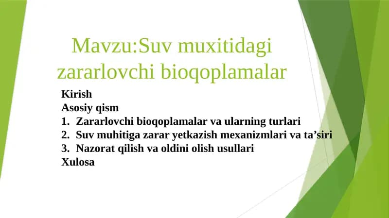 Suvmuhitidagi zararlovchibioqoplamalar