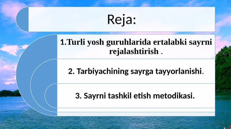 Bolalarni sayr gatayorlash