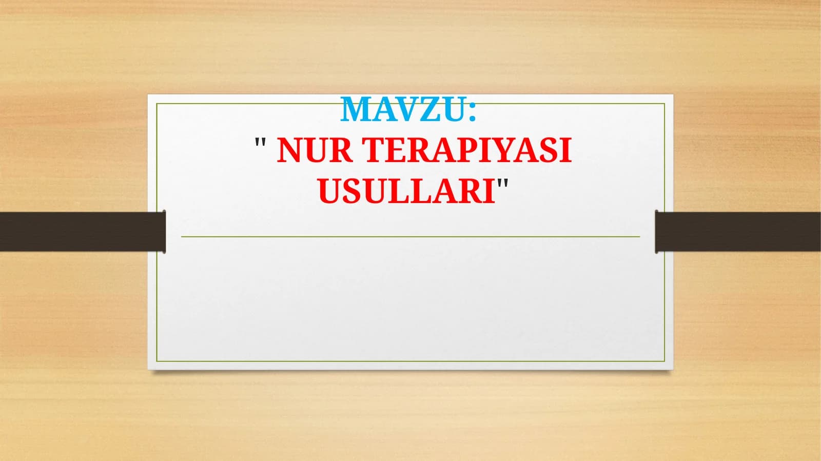 Nur Terapiyasi Usullari