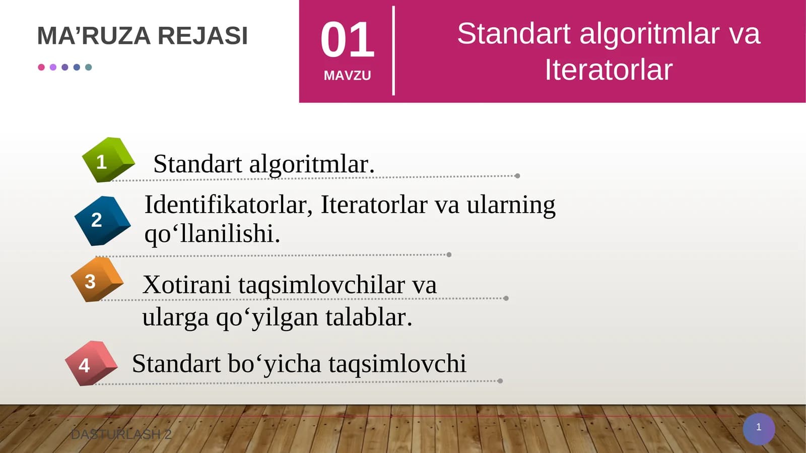 STANDART ALGORITMLAR
