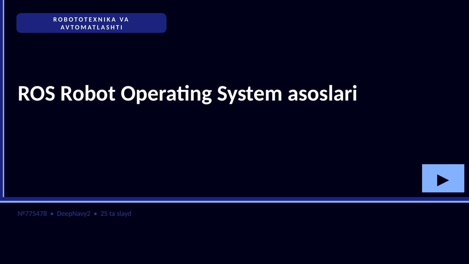 ROS Robot Operating System asoslari