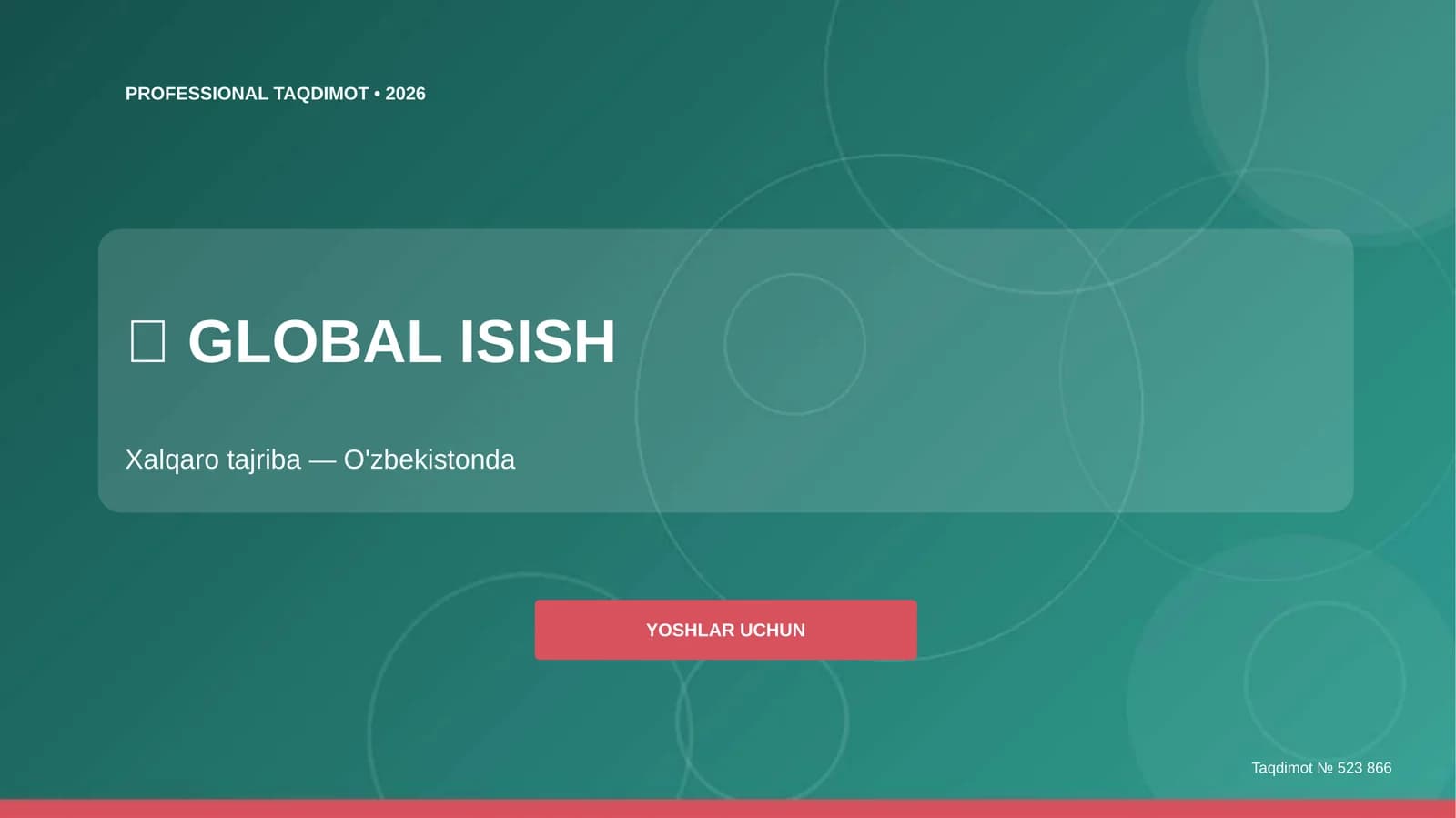 GLOBAL ISISH xalqaro tajriba (O'zbekistonda)