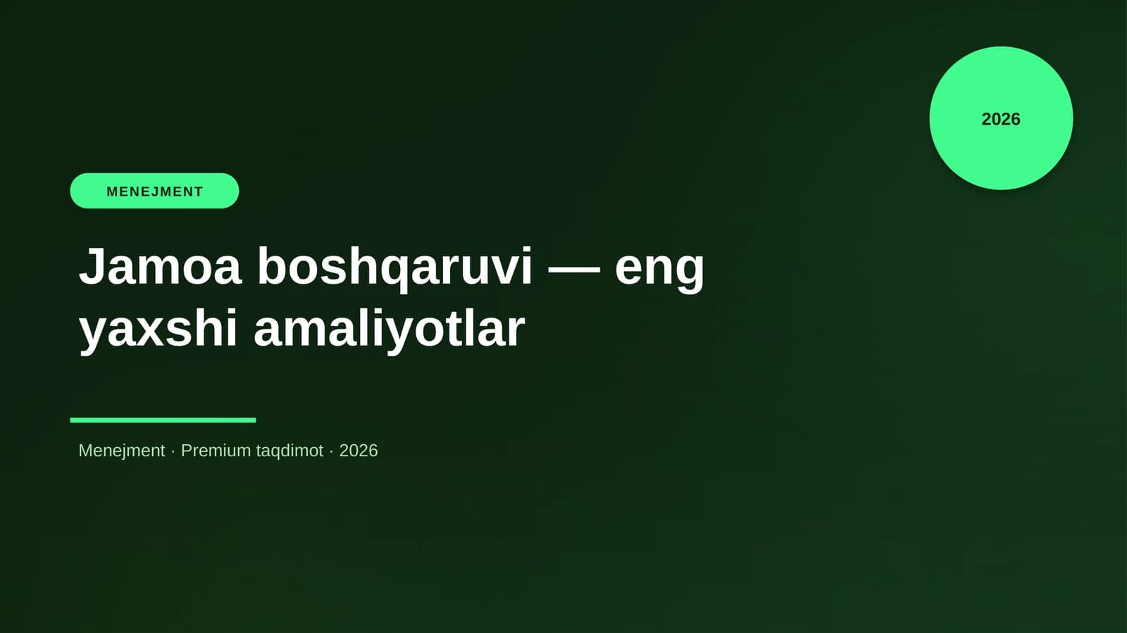Jamoa boshqaruvi — eng yaxshi amaliyotlar