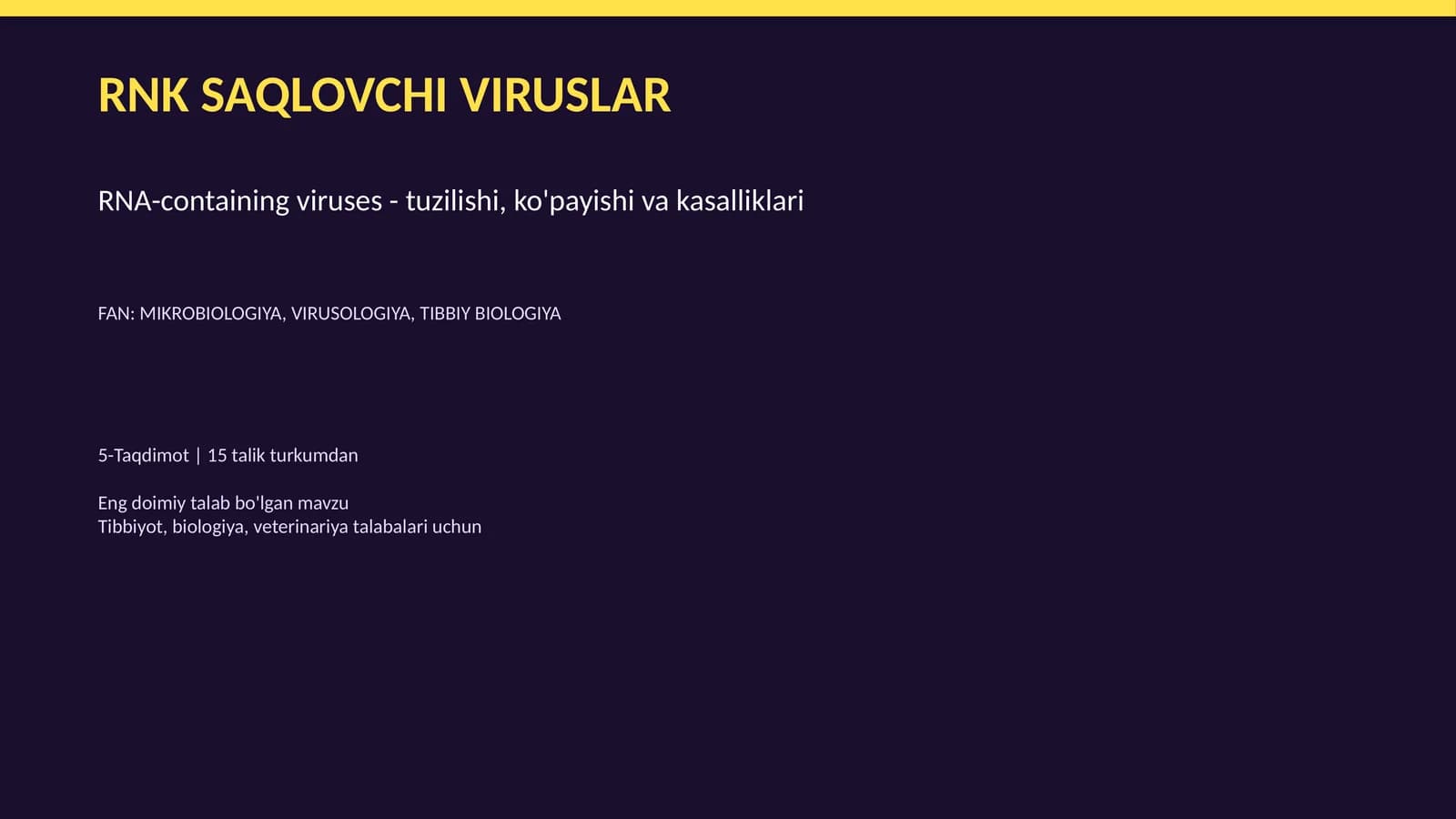 RNK saqlovchi viruslari | Taqdimot