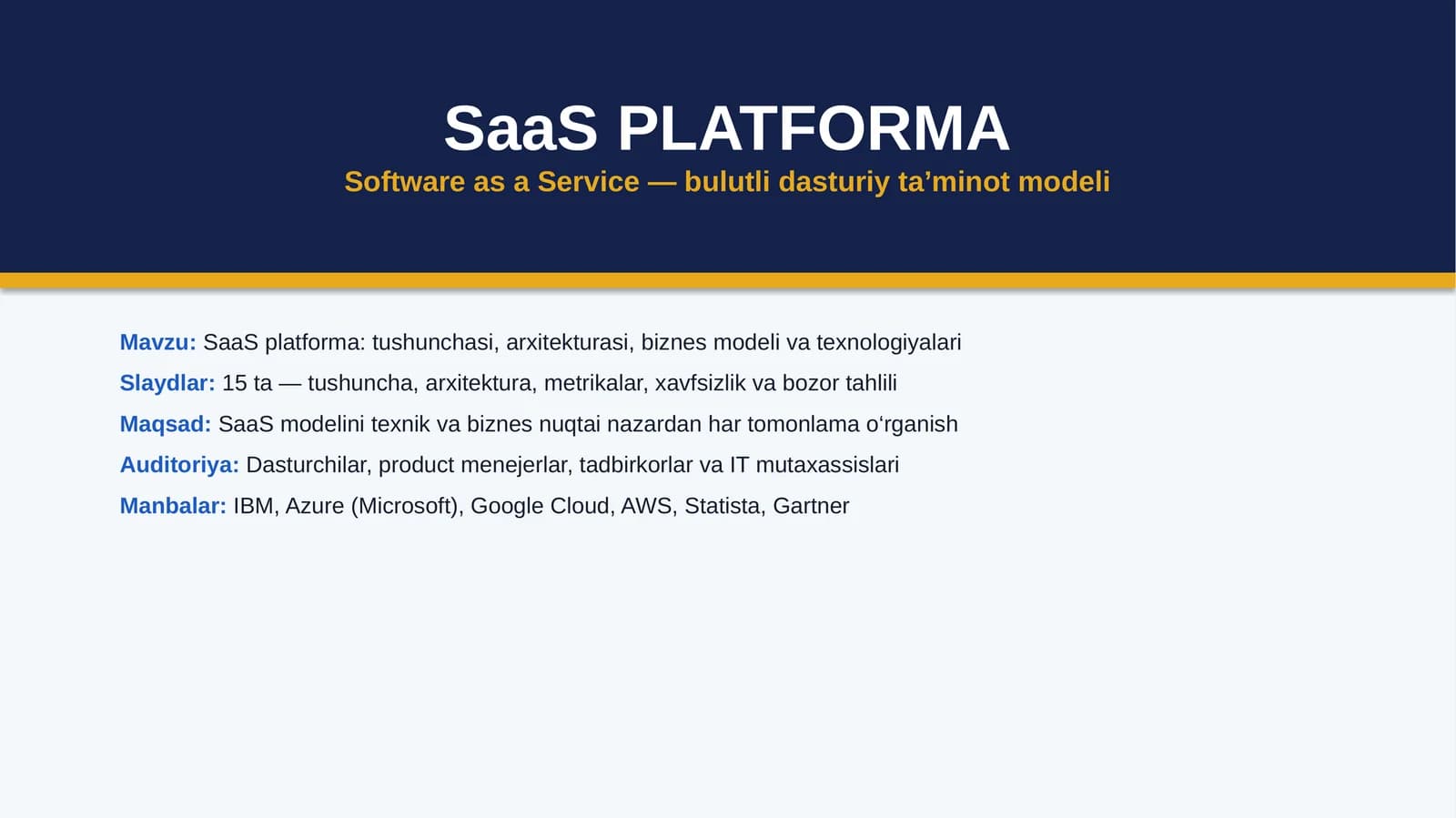 SaaS PLATFORMA