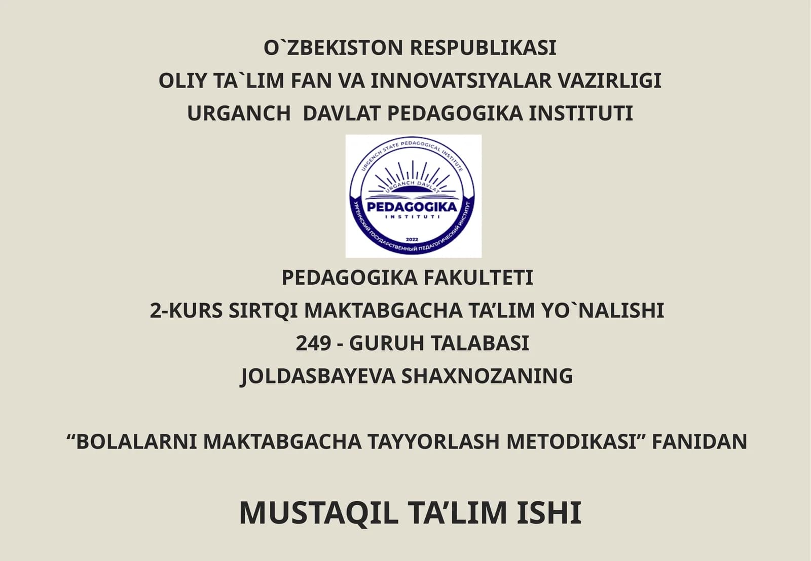 Bolalarni maktabga tayyorlashda tabiat bilan tanishtirish metodikasining roli
