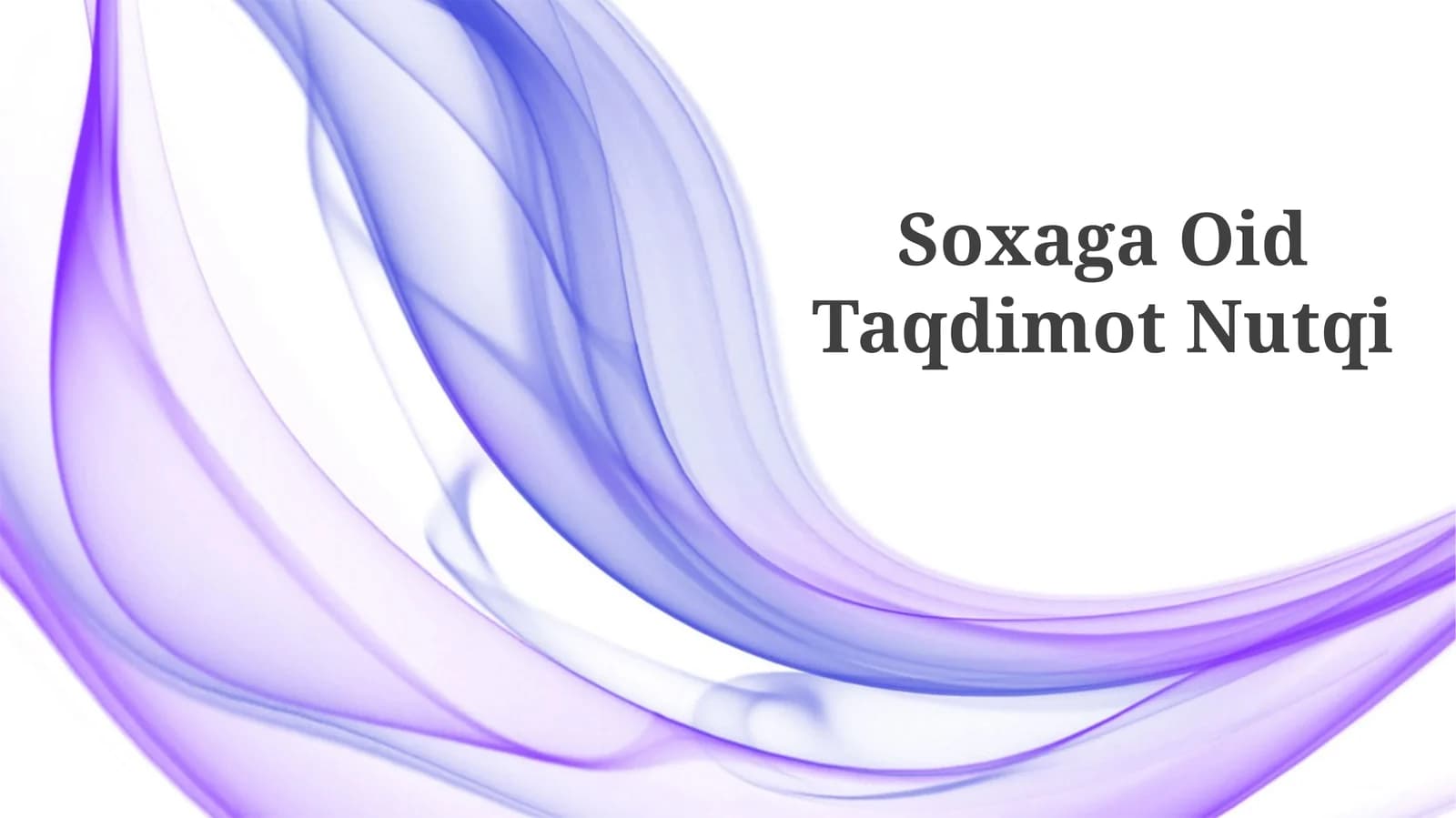 Soxaga Oid Taqdimot Nutqi