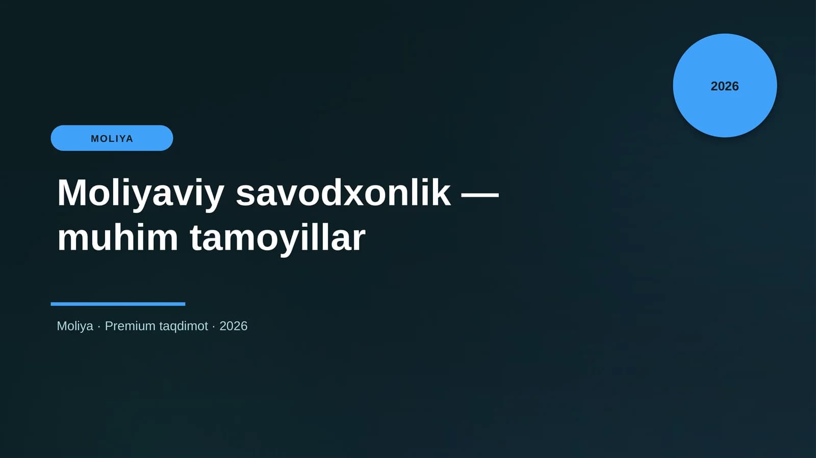 Moliyaviy savodxonlik — muhim tamoyillar