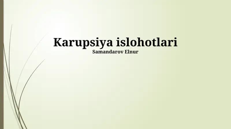 Karupsiya islohotlari