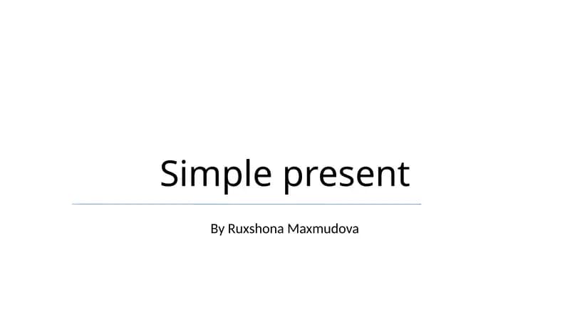 Simple Present