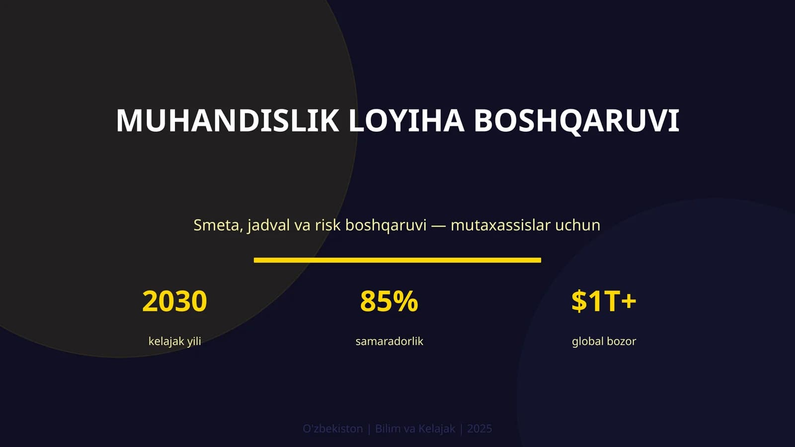 MUHANDISLIK LOYIHA BOSHQARUVI