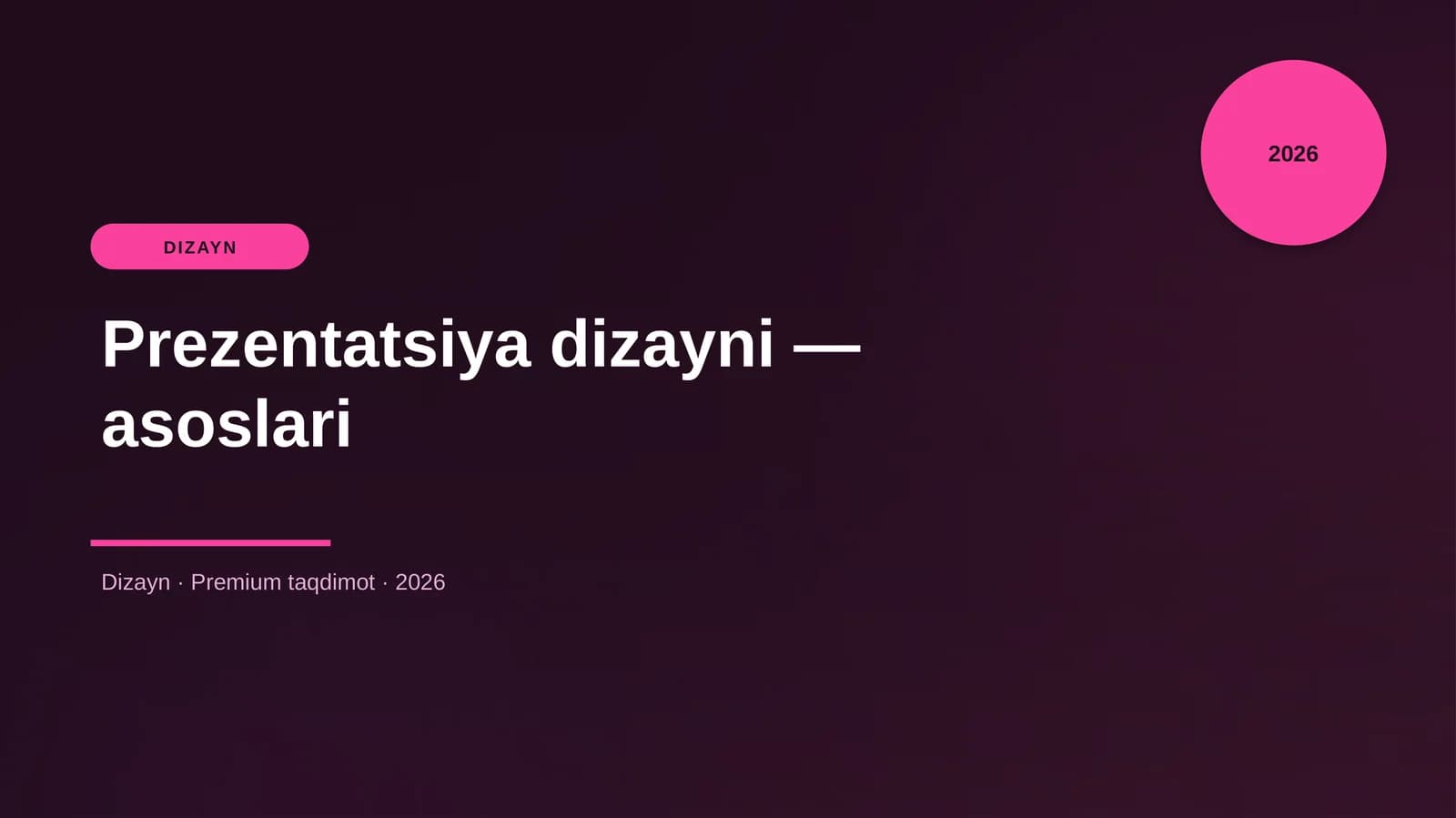 Prezentatsiya dizayni — asoslari