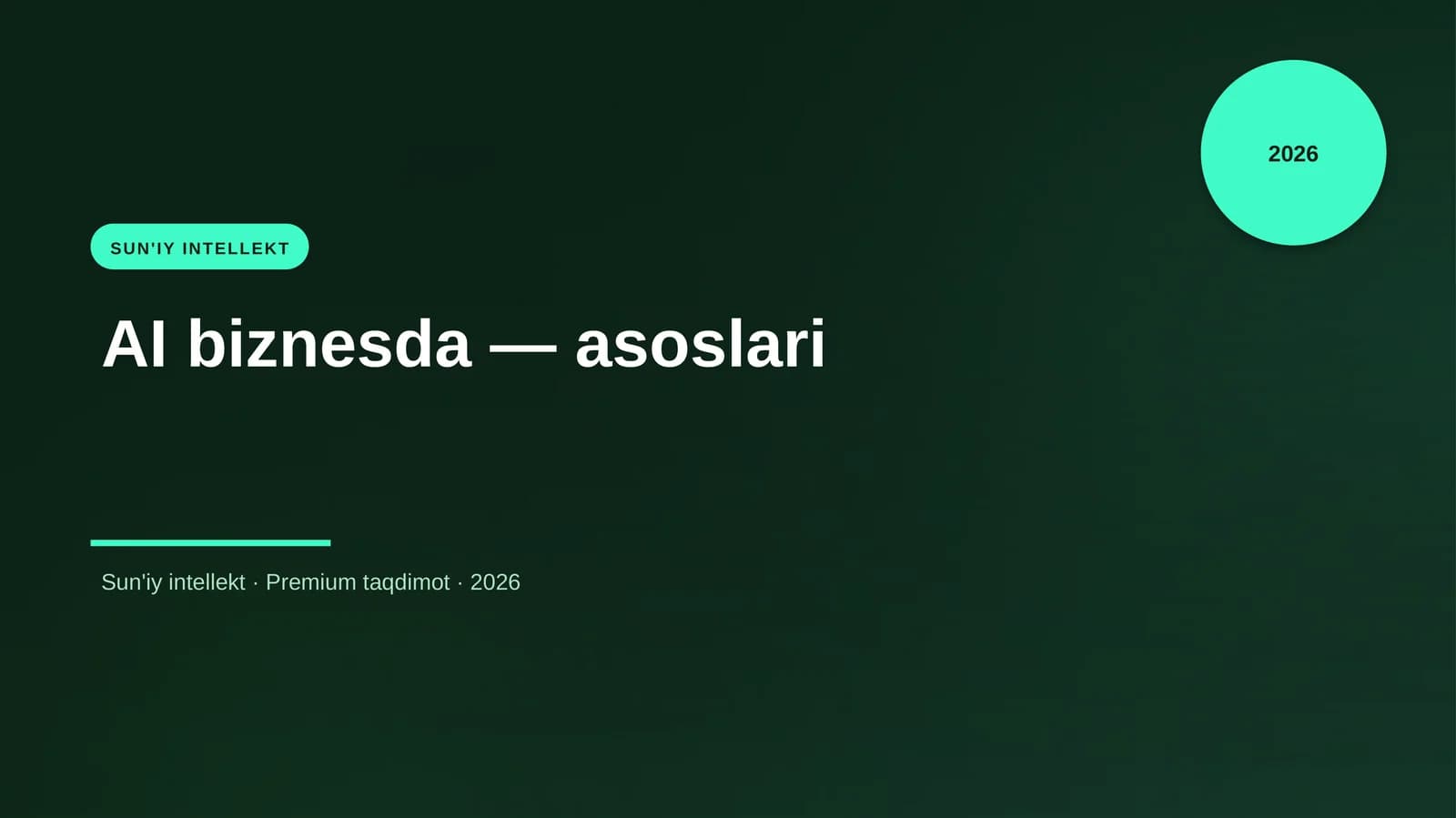 AI biznesda — asoslari
