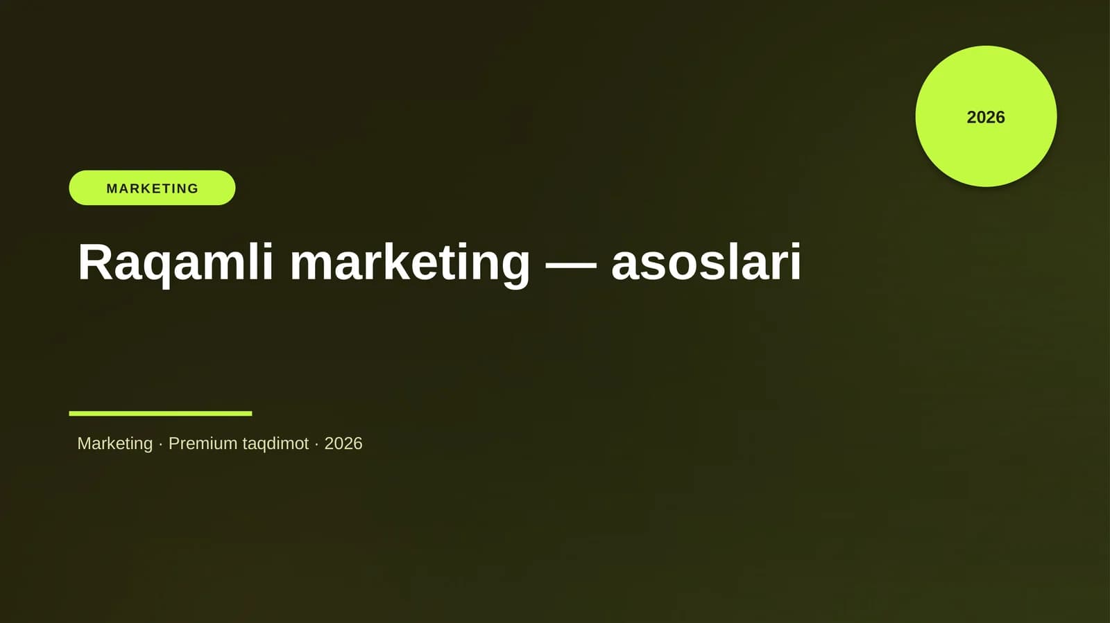 Raqamli marketing — asoslari