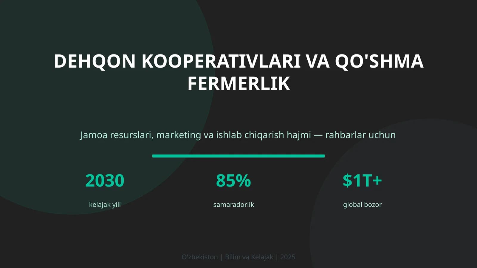 Dehqon kooperativlari va qo'shma fermerlik