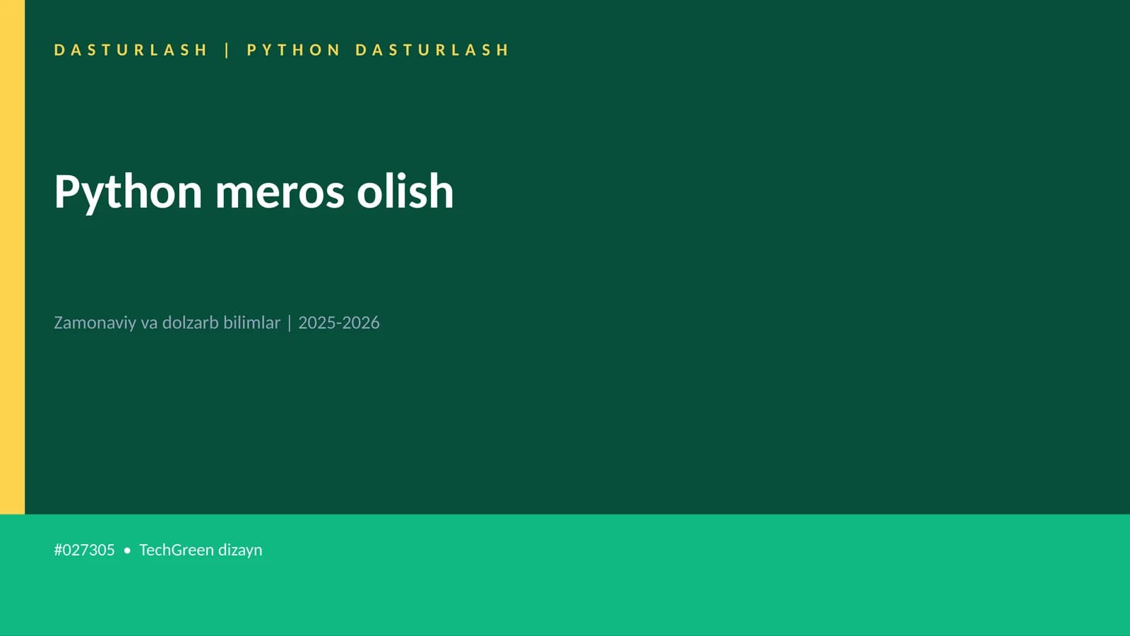 Python meros olish