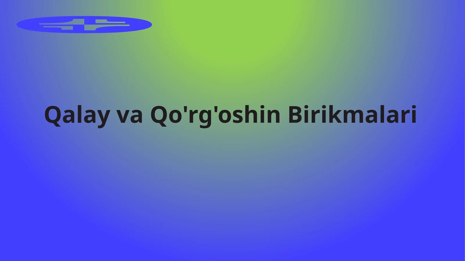 Qalay va Qo'rg'oshin Birikmalari