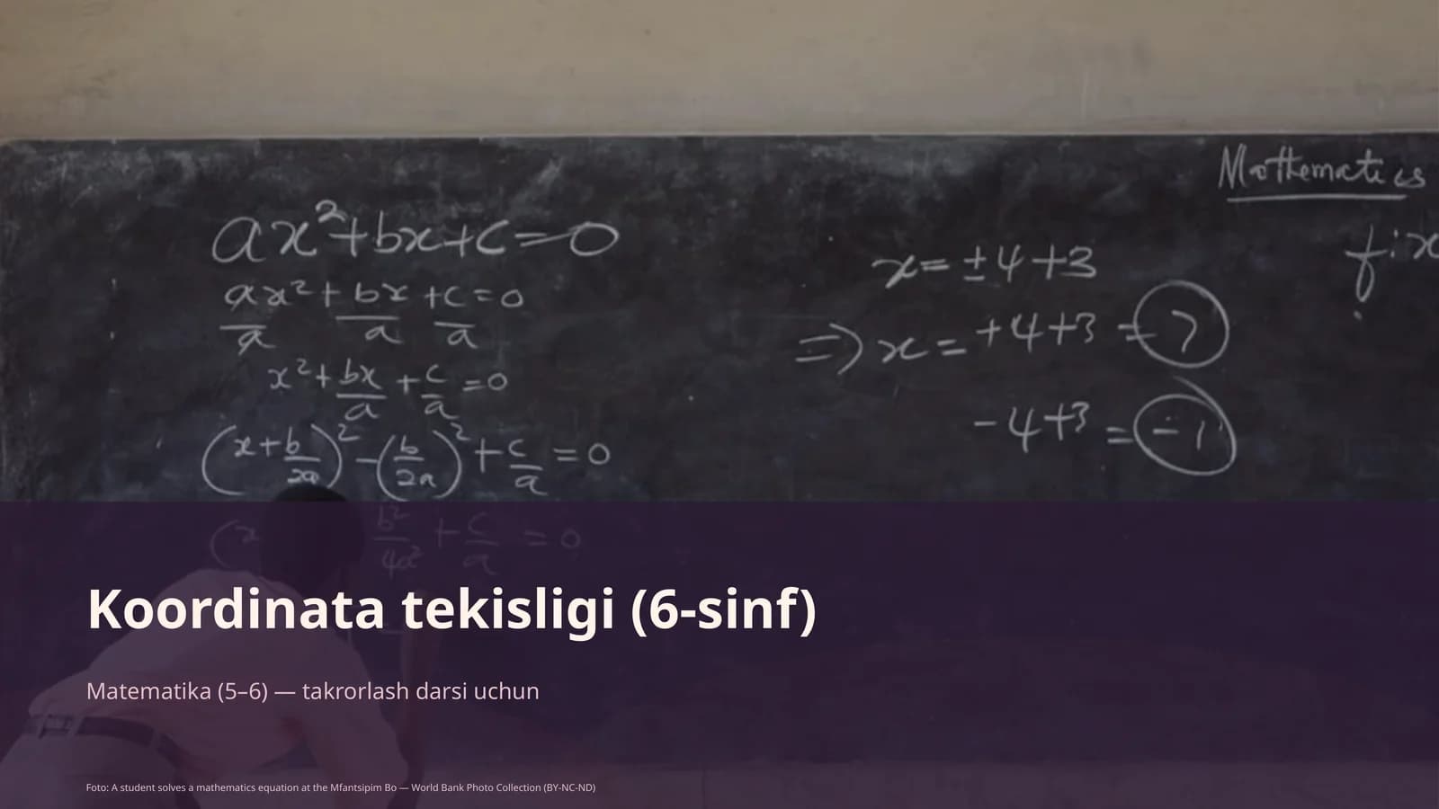 Koordinata tekisligi (6-sinf)