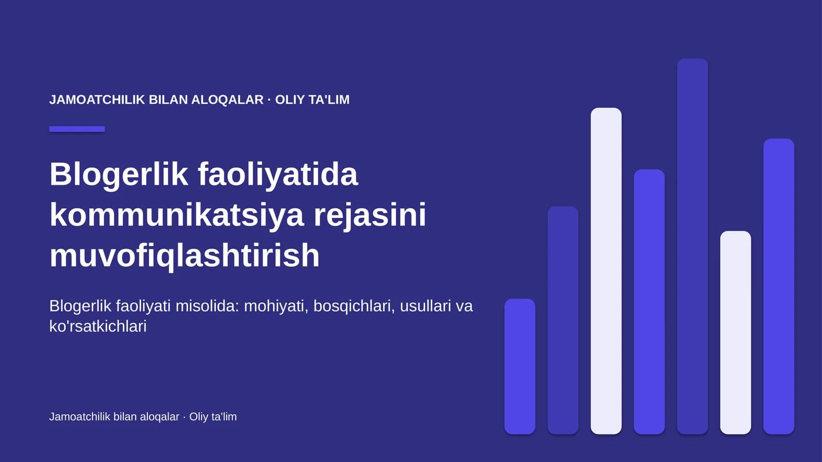 Kommunikatsiya rejasini muvofiqlashtirish