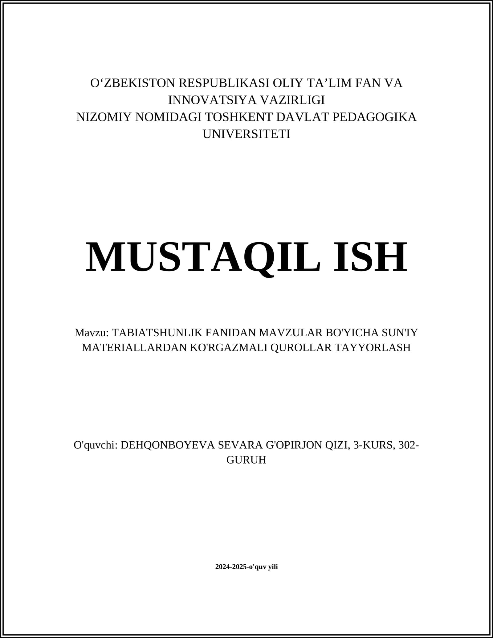 Matolar va to'qimachilik mahsulotlari tayyorlash