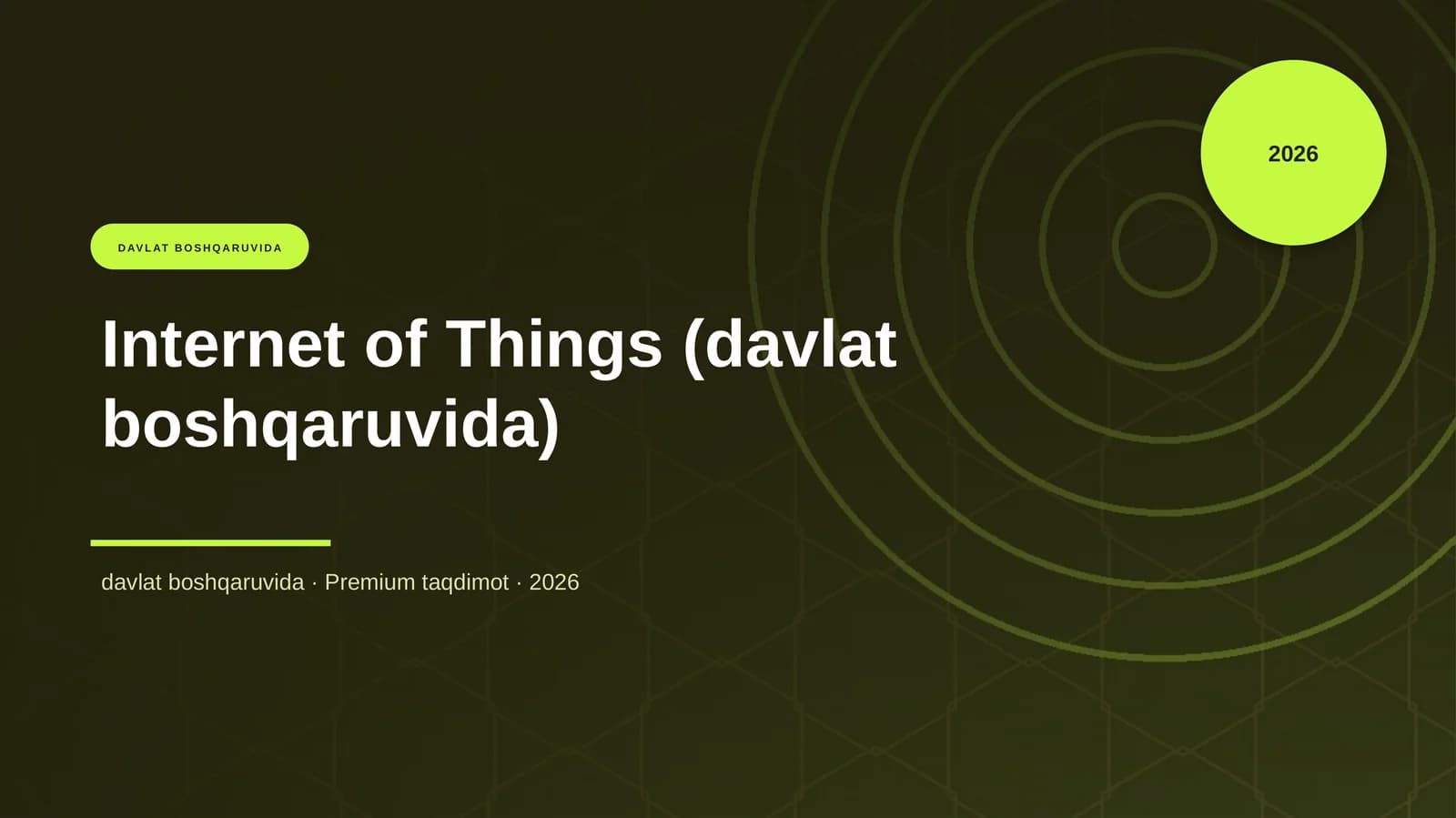 Internet of Things (davlat boshqaruvida)