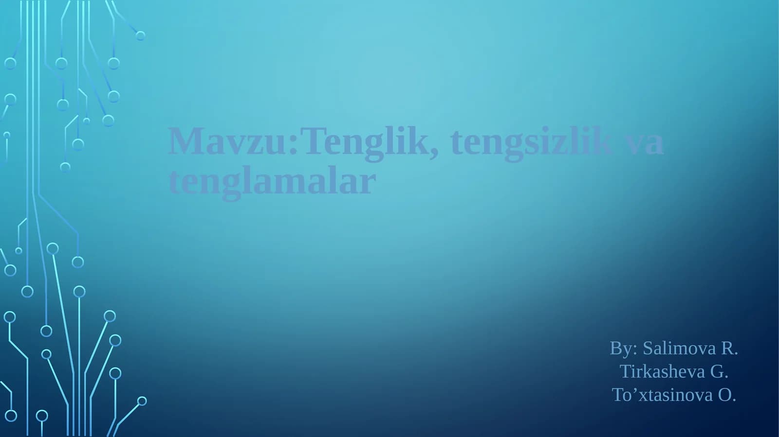 Tenglik, tengsizlik va tenglamalar