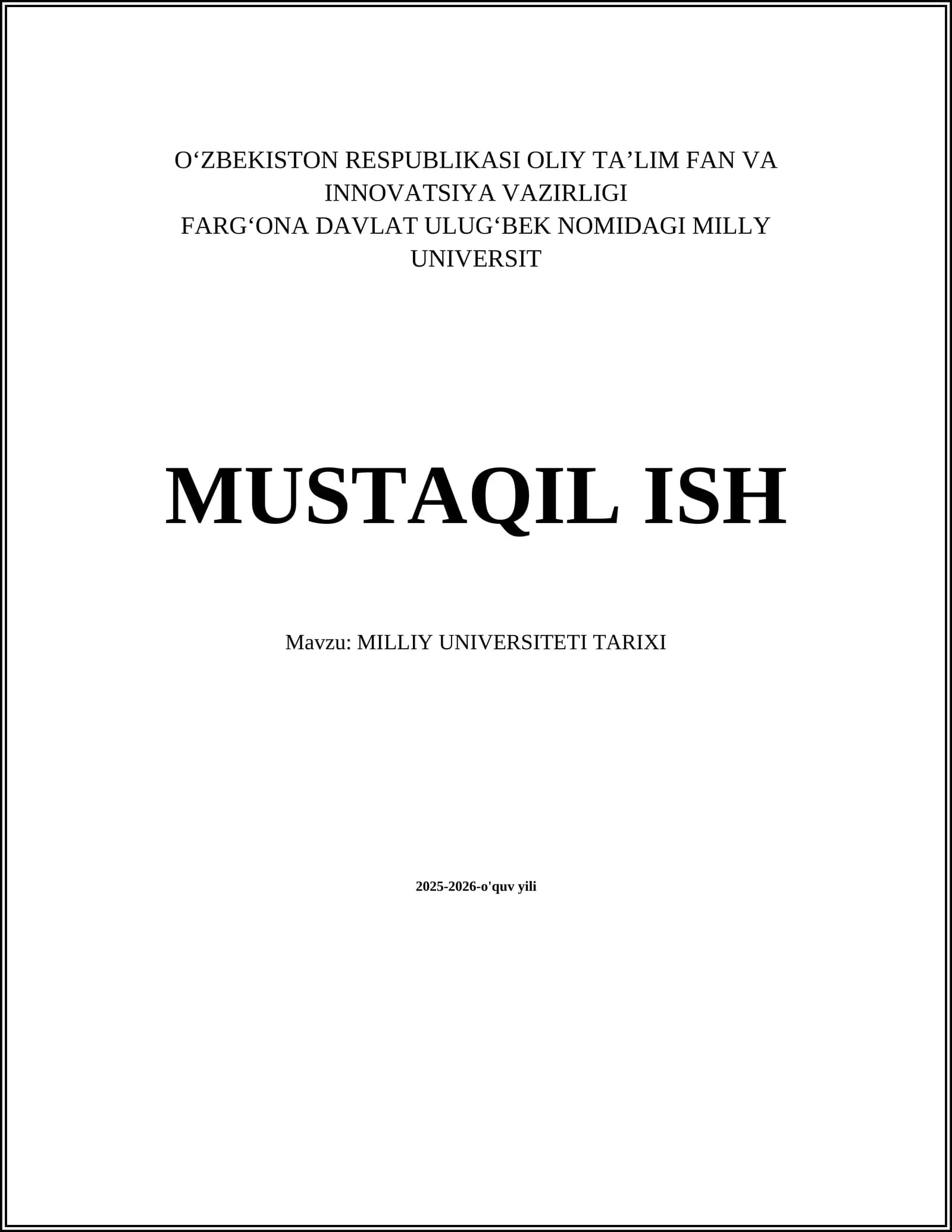 Milliy universiteti tarixi