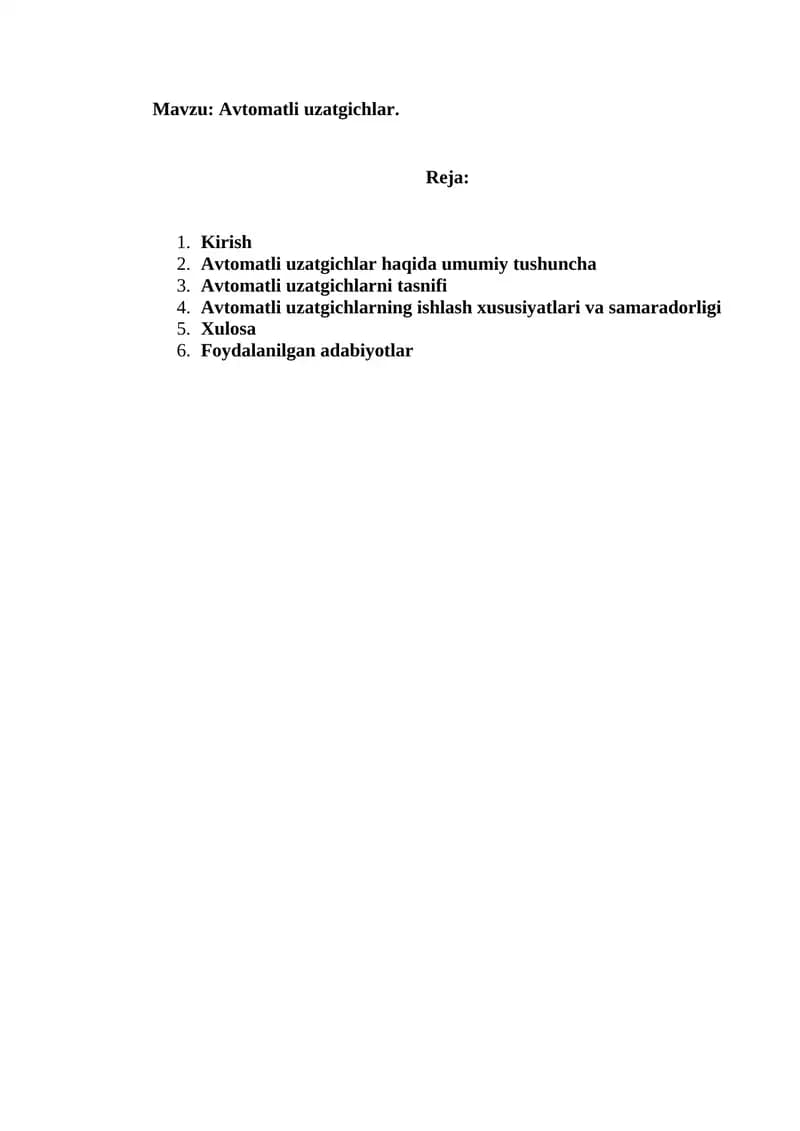 Avtomatli uzatgichlar.