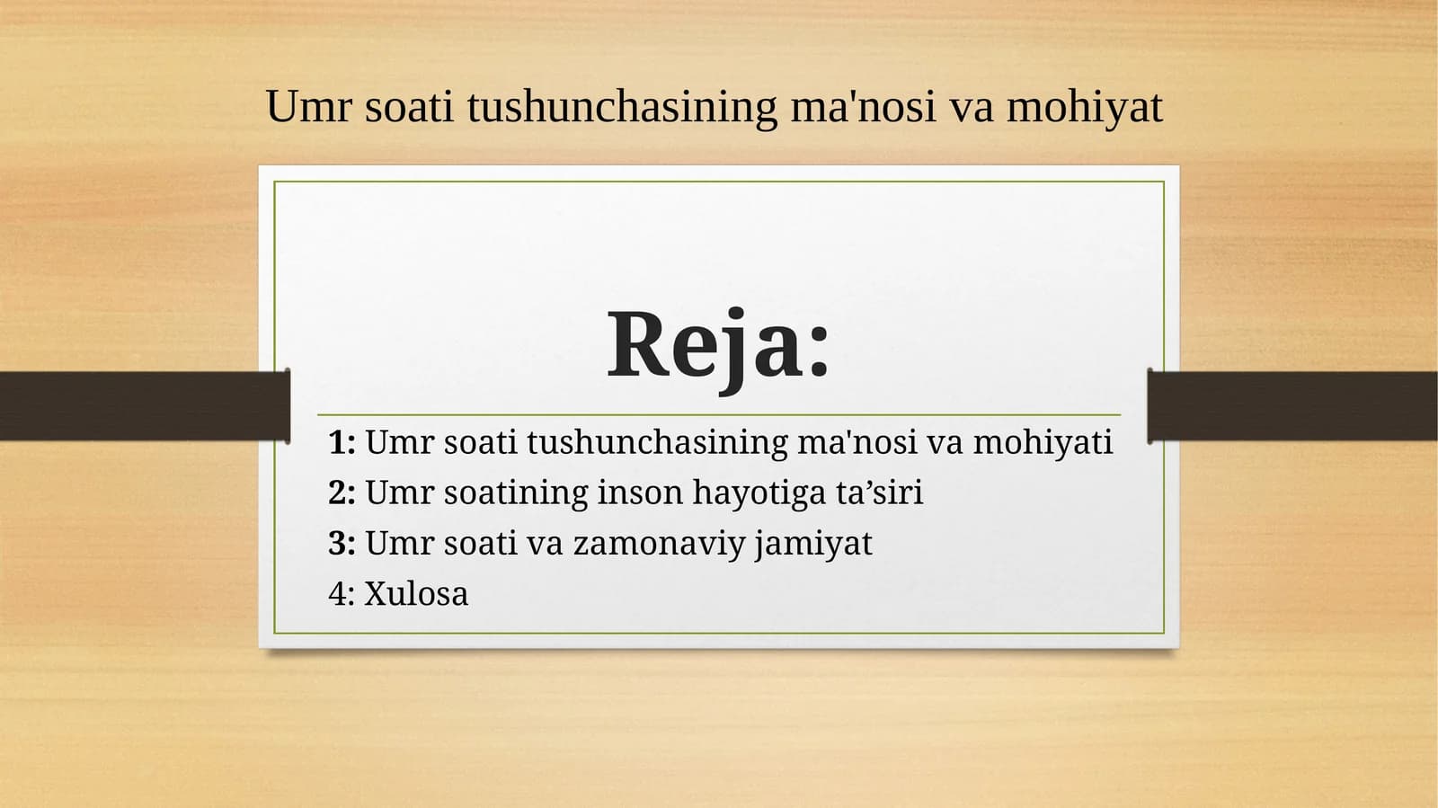 Umr soati tushunchasining ma'nosi va mohiyat