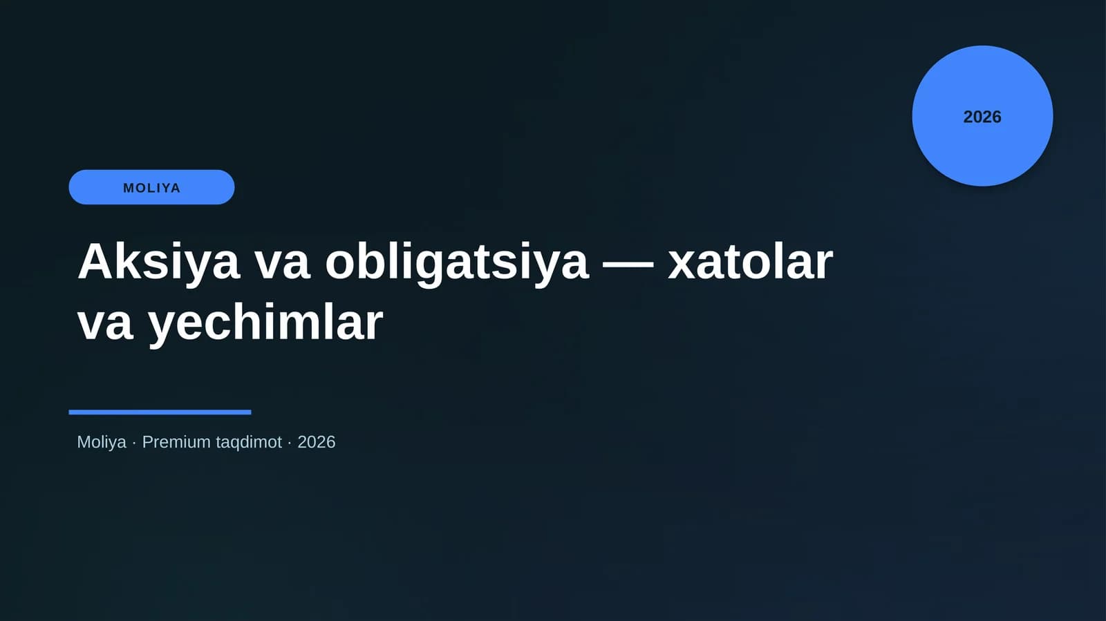 Aksiya va obligatsiya — xatolar va yechimlar