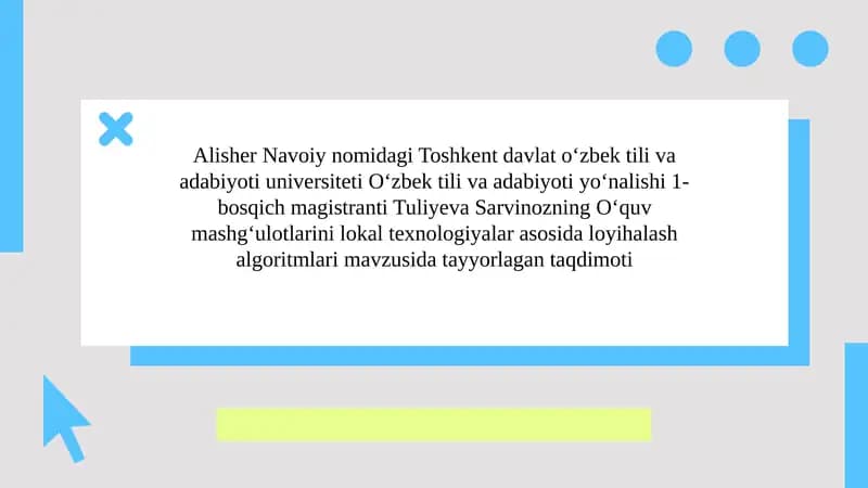 Lokal Texnologiyalar va Ta'lim