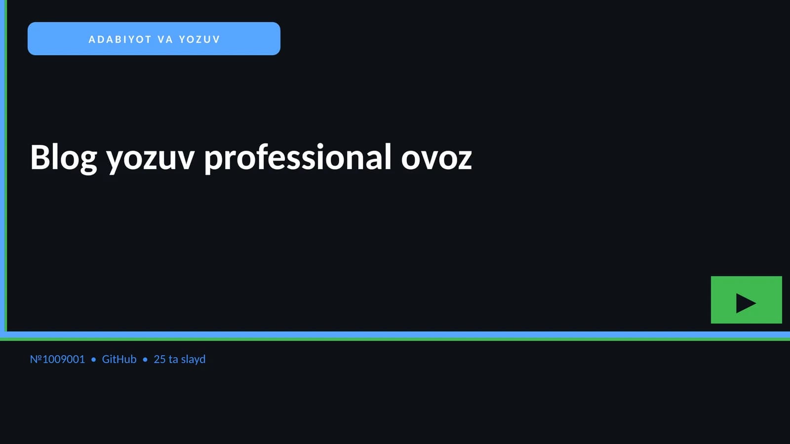 ADABIYOT VA YOZUV