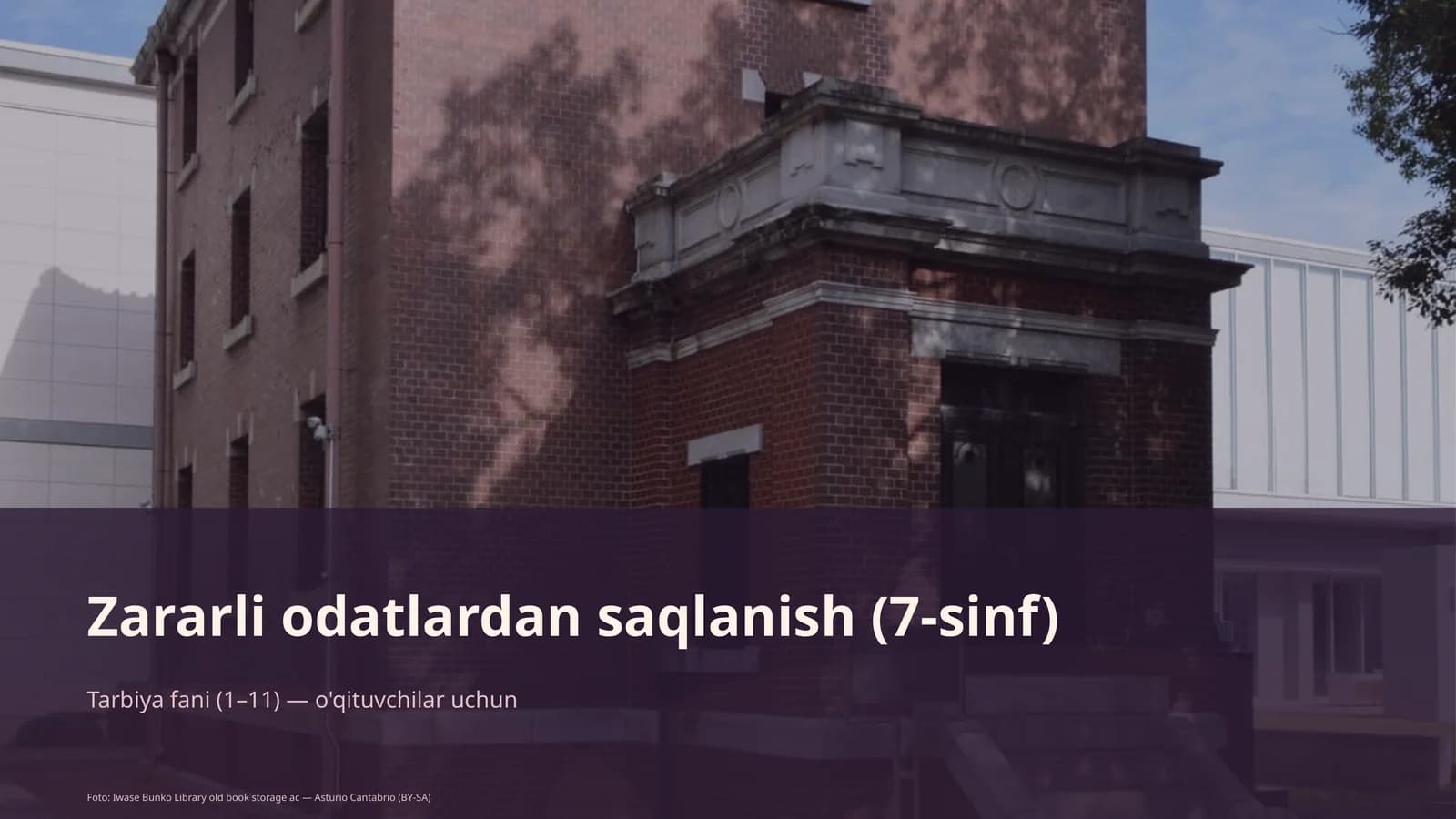 Zararli odatlardan saqlanish (7-sinf)