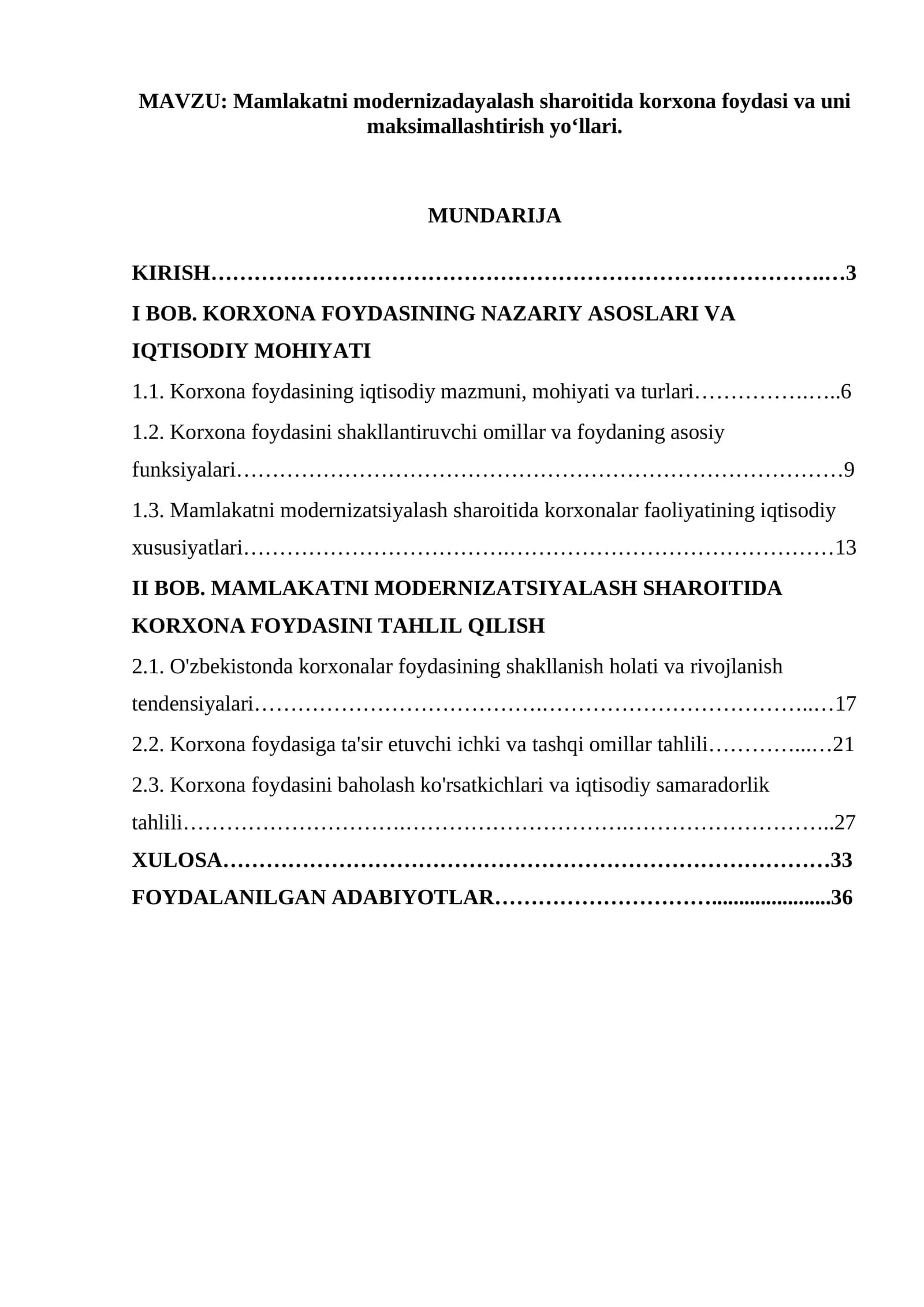 Korxonalar foydasi va maksimallashtirish usullari