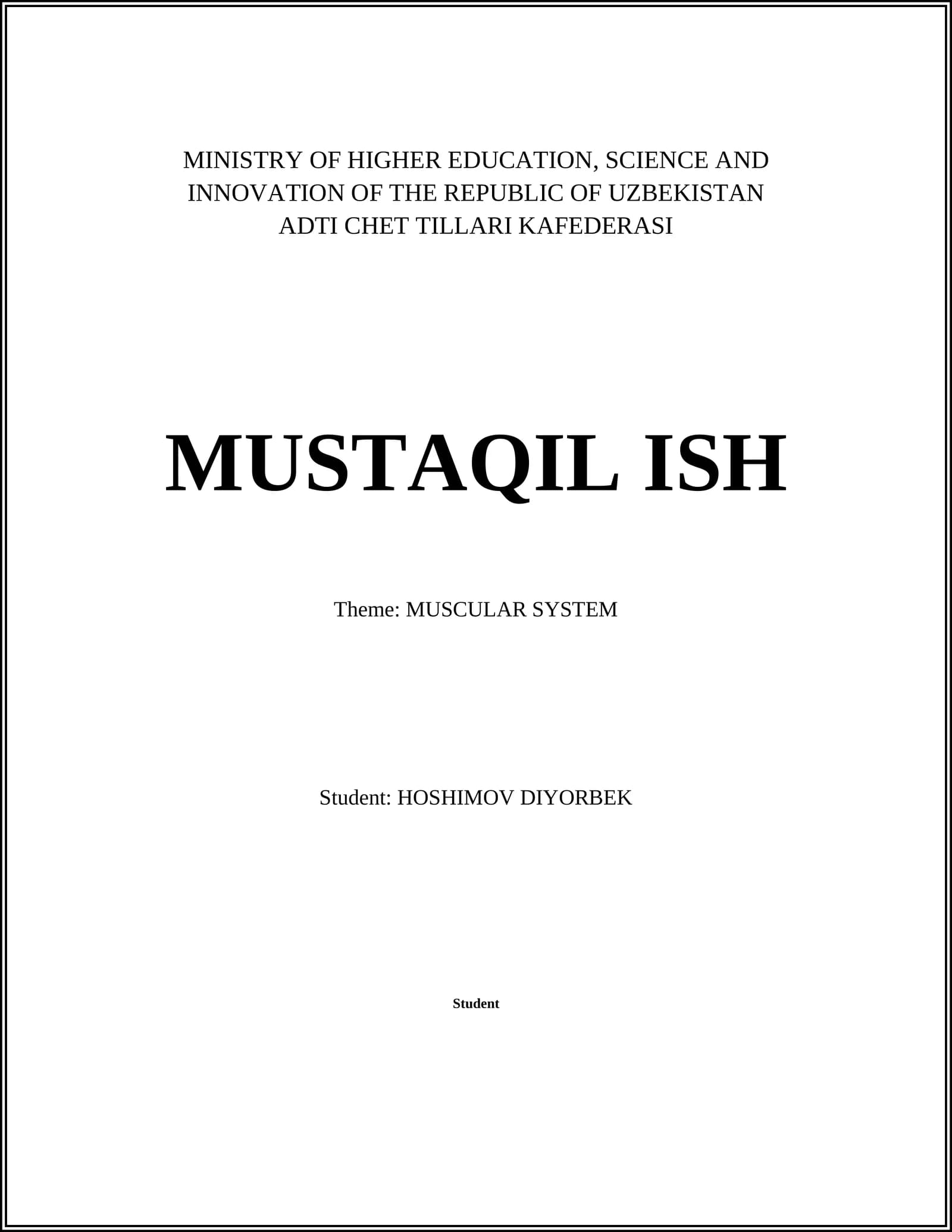 MUSCULAR SYSTEM