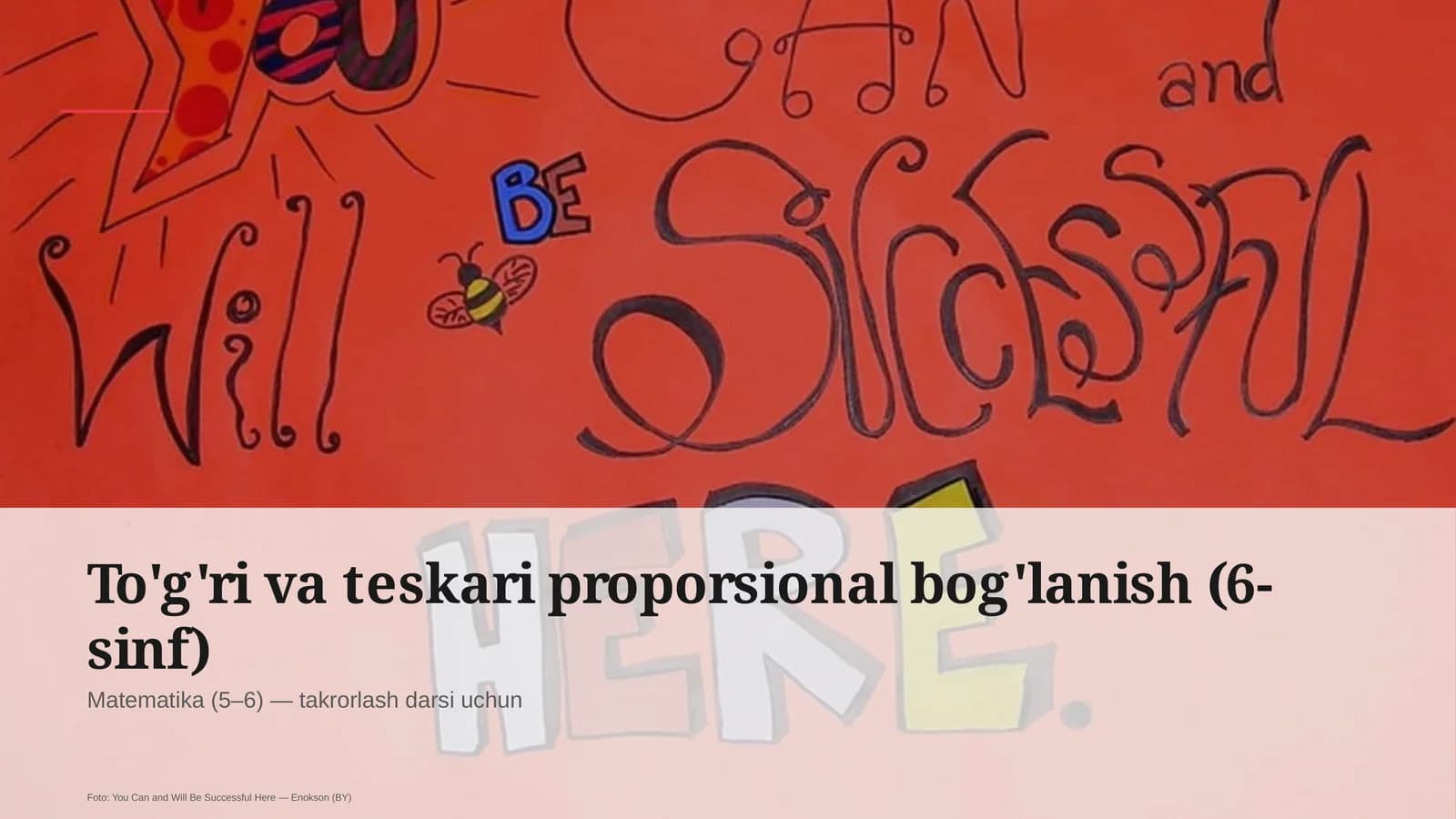 To'g'ri va teskari proporsional bog'lanish (6-sinf)