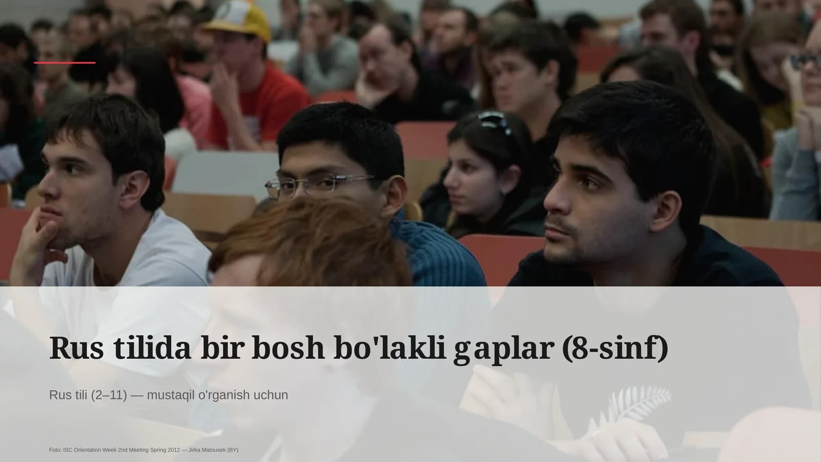 Rus tilida bir bosh bo'lakli gaplar (8-sinf)
