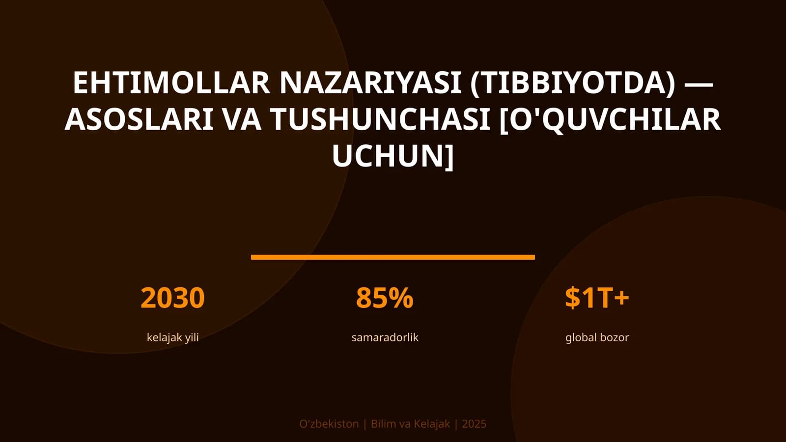 Ehtimollar nazariyasi (tibbiyotda) — asoslari va tushunchasi [o'quvchilar uchun]