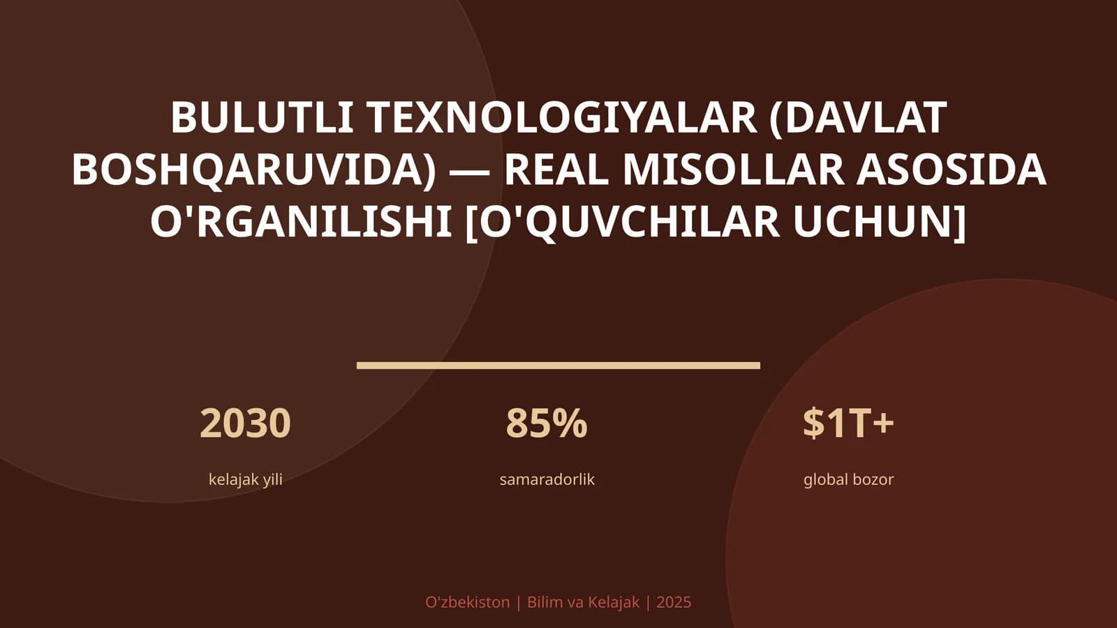 Bulutli texnologiyalar (davlat boshqaruvida) — real misollar asosida o'rganilishi [o'quvchilar uchun]