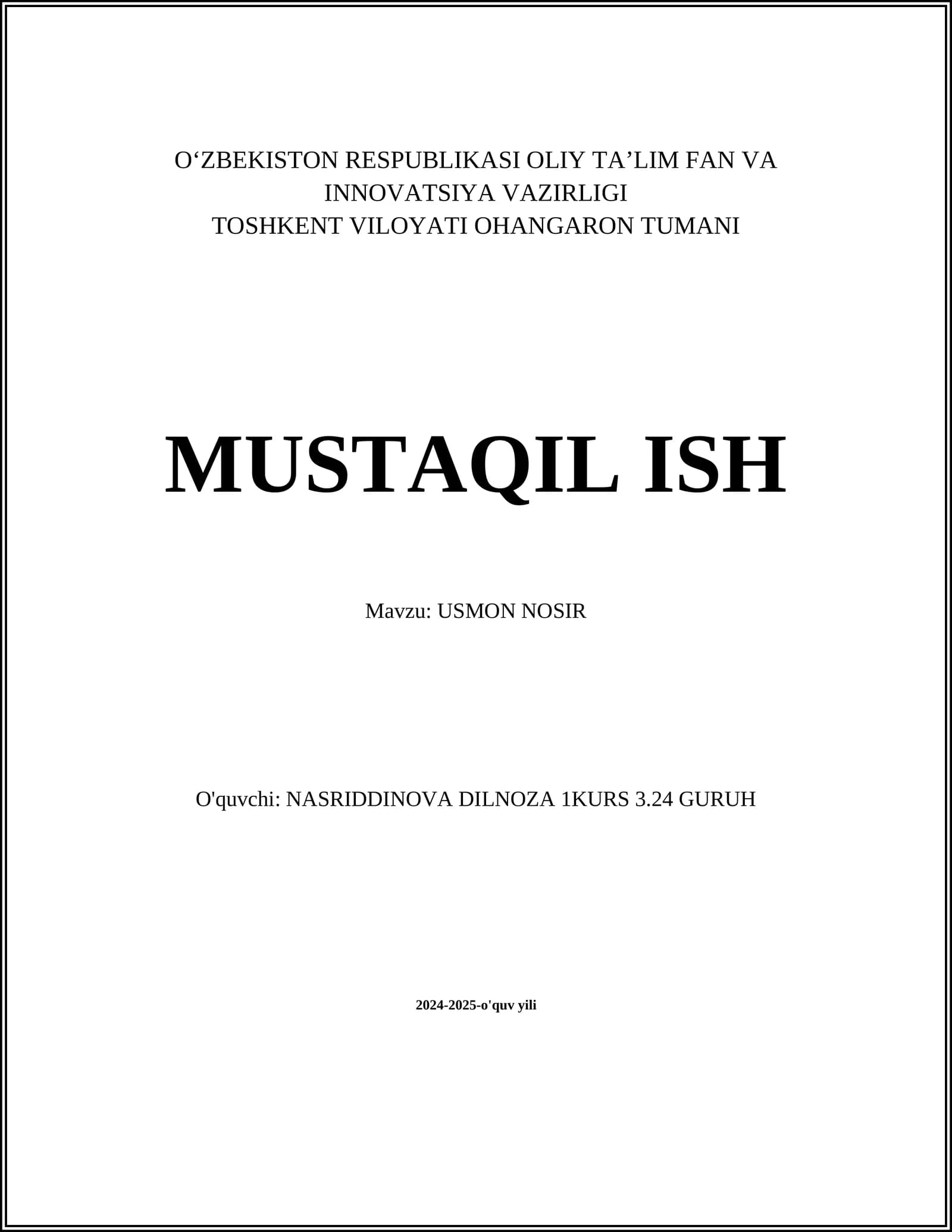 USMON NOSIR