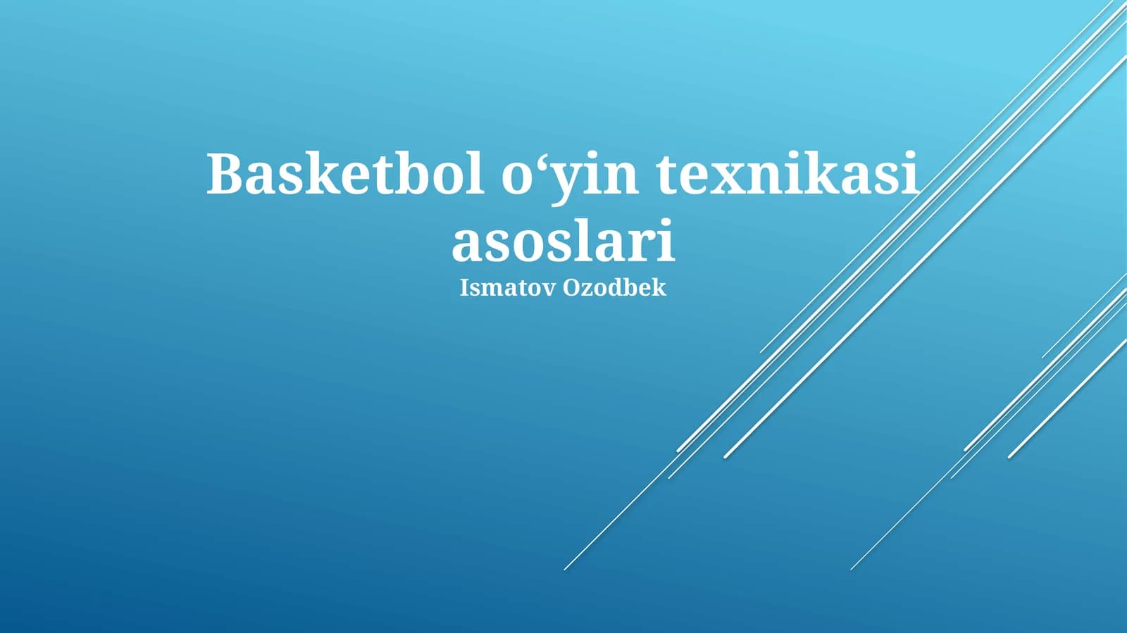 Basketbol oʻyin texnikasi asoslari