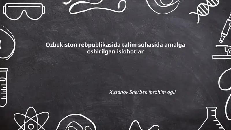 O'zbekiston Respublikasida oliy ta'lim tizimida amalga oshirilgan islohotlar