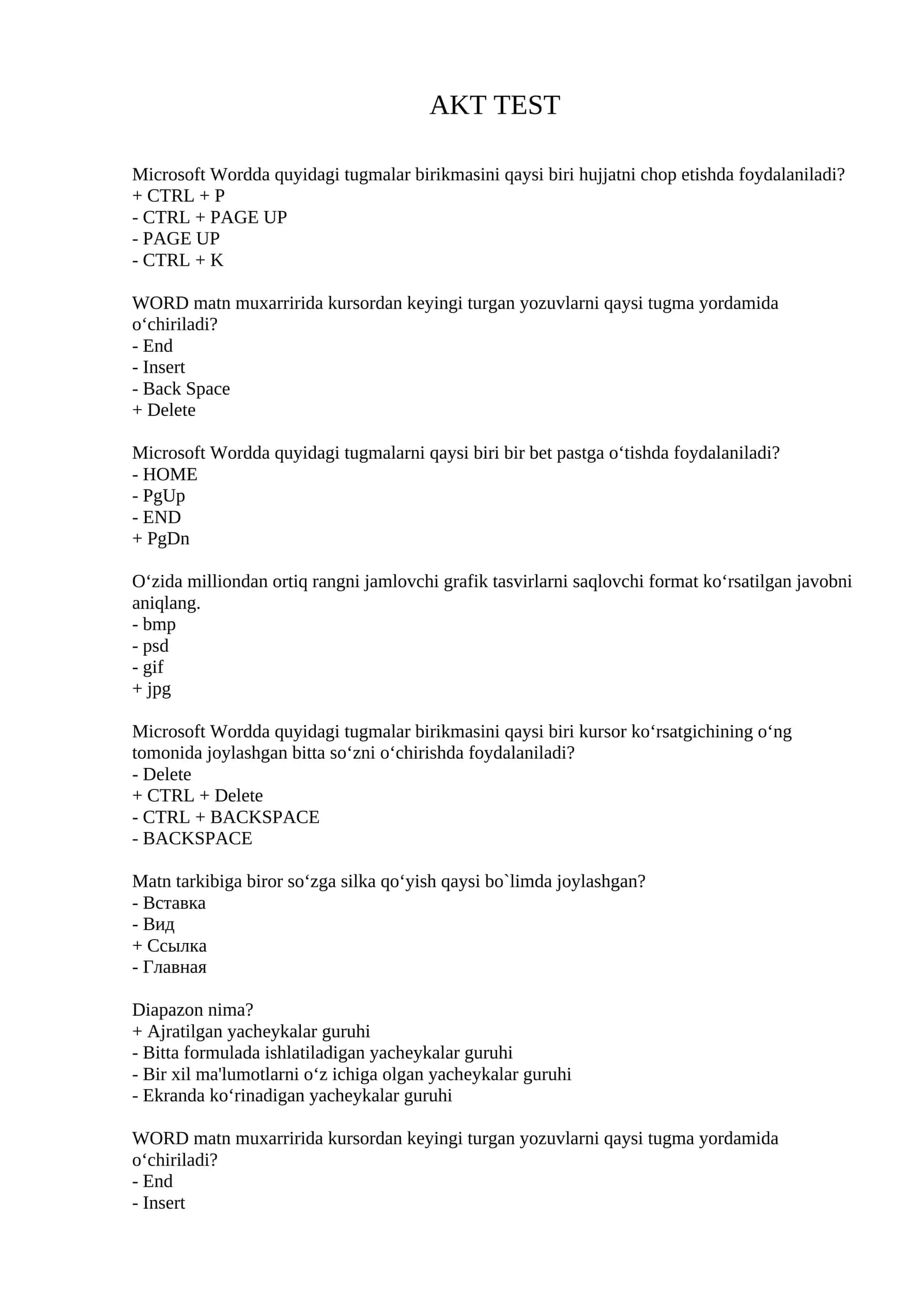 ARGOS AKT TEST 20 ta